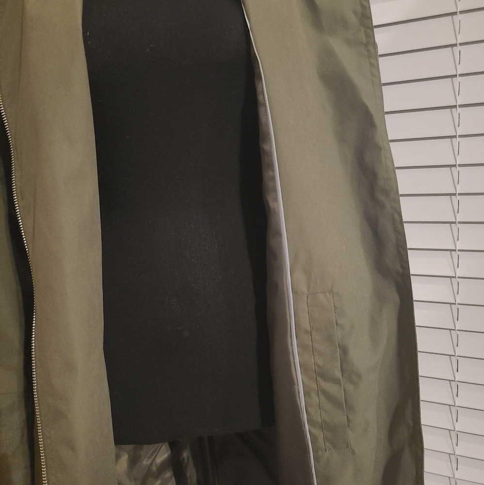DKNY Trench Coat, Olive, Size Xsmall - Picture 13 of 13